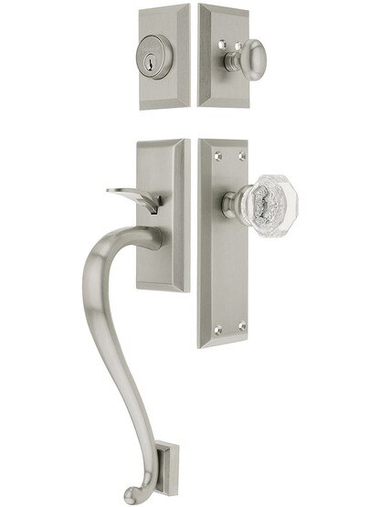 Grandeur "Fifth Avenue" Thumb latch Entry Set With Fifth Avenue Interior Plate